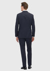 Koyu Lacivert Desenli Zeroweight Slim Fit %100 Yün Takım Elbise
