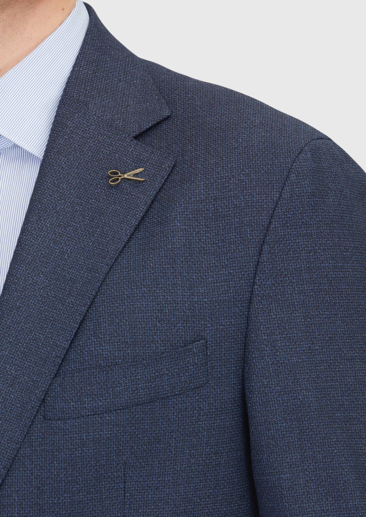 Lacivert Desenli Zeroweight Slim Fit %100 Yün Takım Elbise
