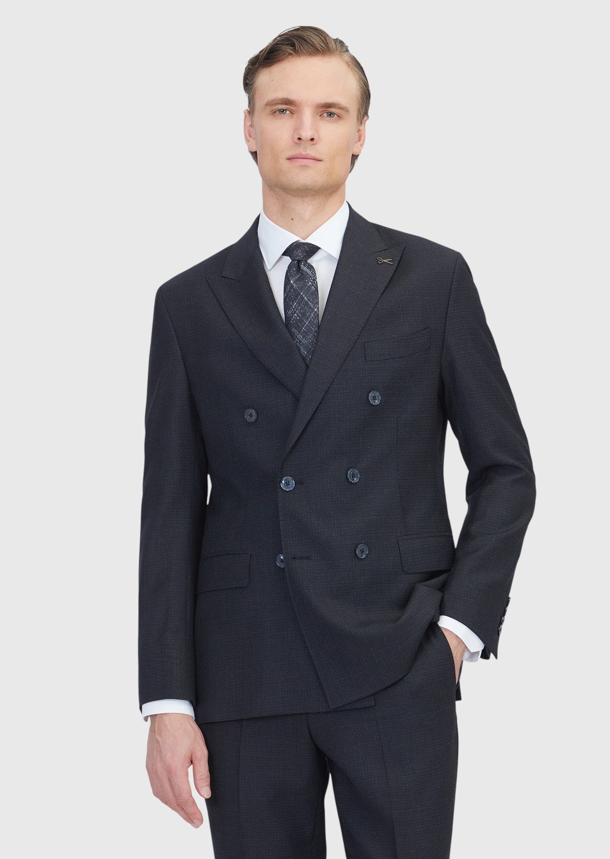 Siyah Mikro Zeroweight Slim Fit Yün Karışımlı Takım Elbise