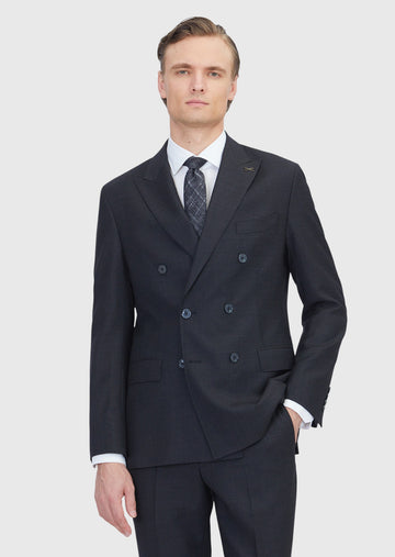 Siyah Mikro Zeroweight Slim Fit Yün Karışımlı Takım Elbise