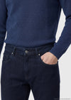 Lacivert Slim Fit Denim Pamuk Karışımlı Pantolon