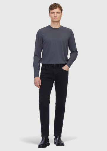 Antrasit Düz Slim Fit Denim Pamuk Karışımlı Pantolon
