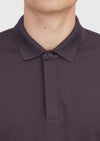 Mürdüm Düz Polo Yaka %100 Pamuk T-Shirt