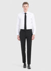 Beyaz Düz Slim Fit Uzun Dokuma Klasik Pamuk Karışımlı Gömlek
