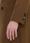 Yağ Yeşili Regular Fit Kruvaze Yaka Casual Dokuma Palto