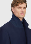 Lacivert Regular Fit Kelebek Yaka Casual Örme Palto