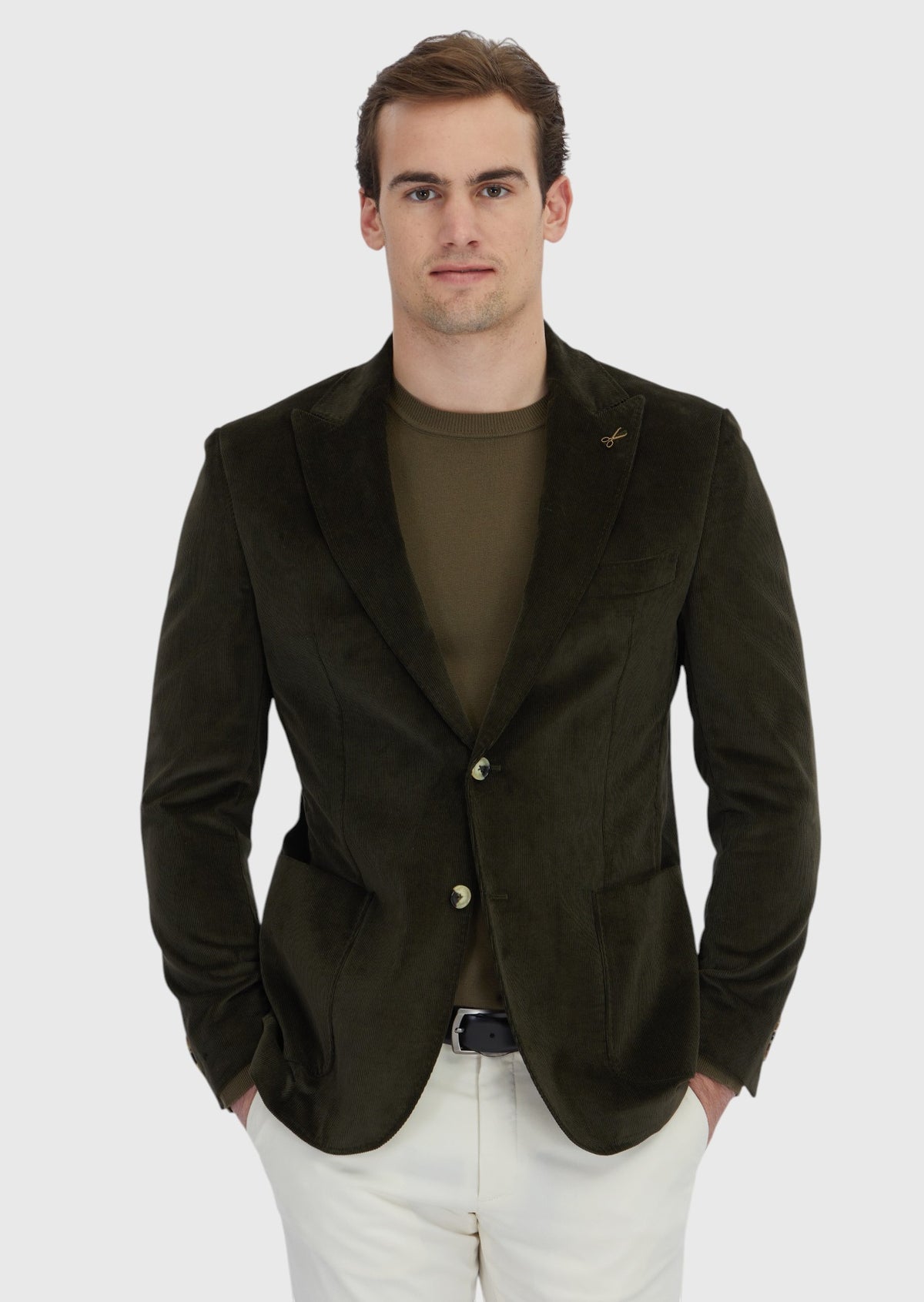 Haki Fitilli Zeroweight Slim Fit %100 Pamuk Ceket
