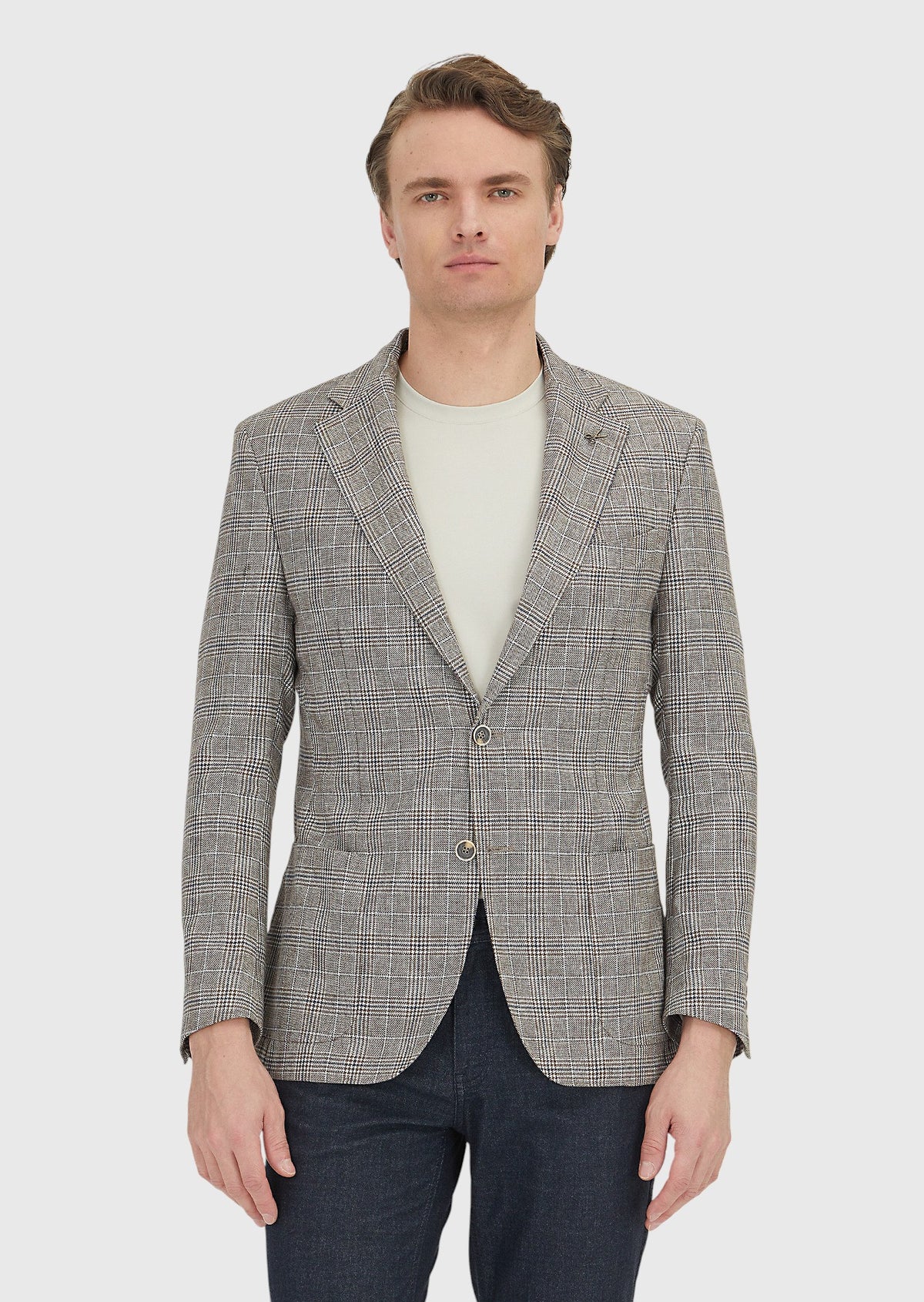 Vizon Düz Zeroweight Slim Fit Yün Karışımlı Ceket