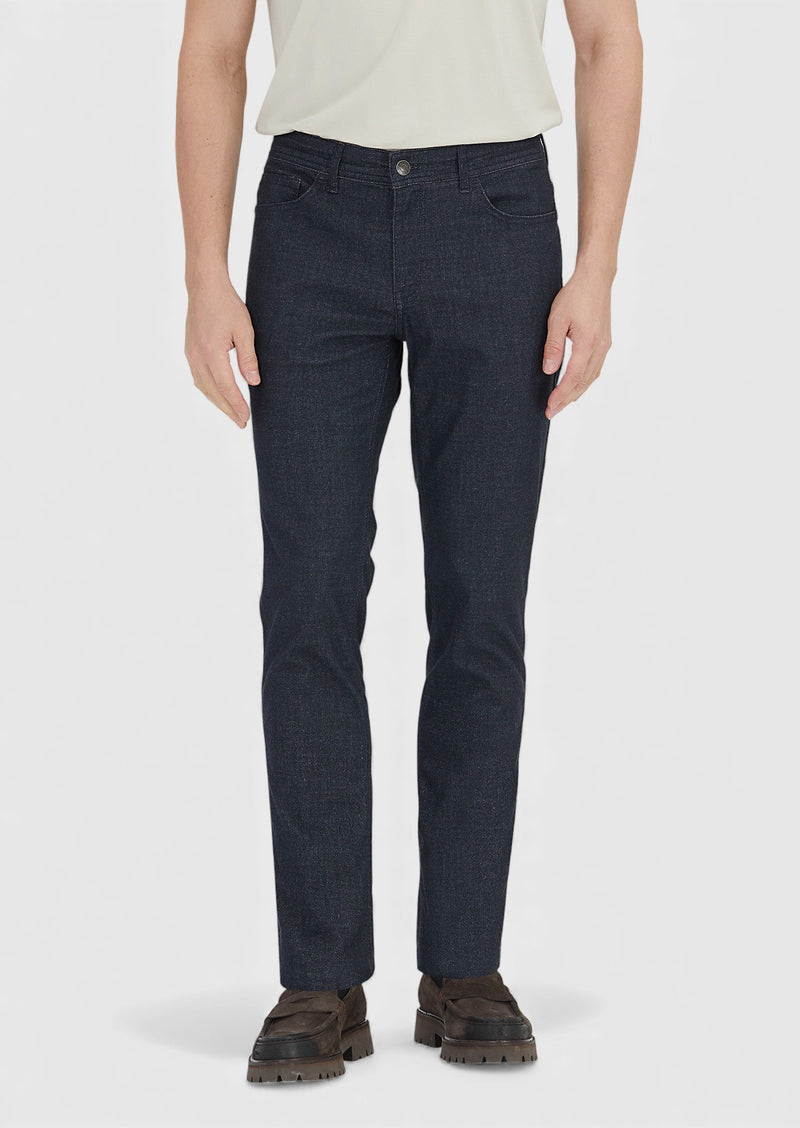 Lacivert Düz Dokuma Regular Fit Casual Pamuk Karışımlı Pantolon