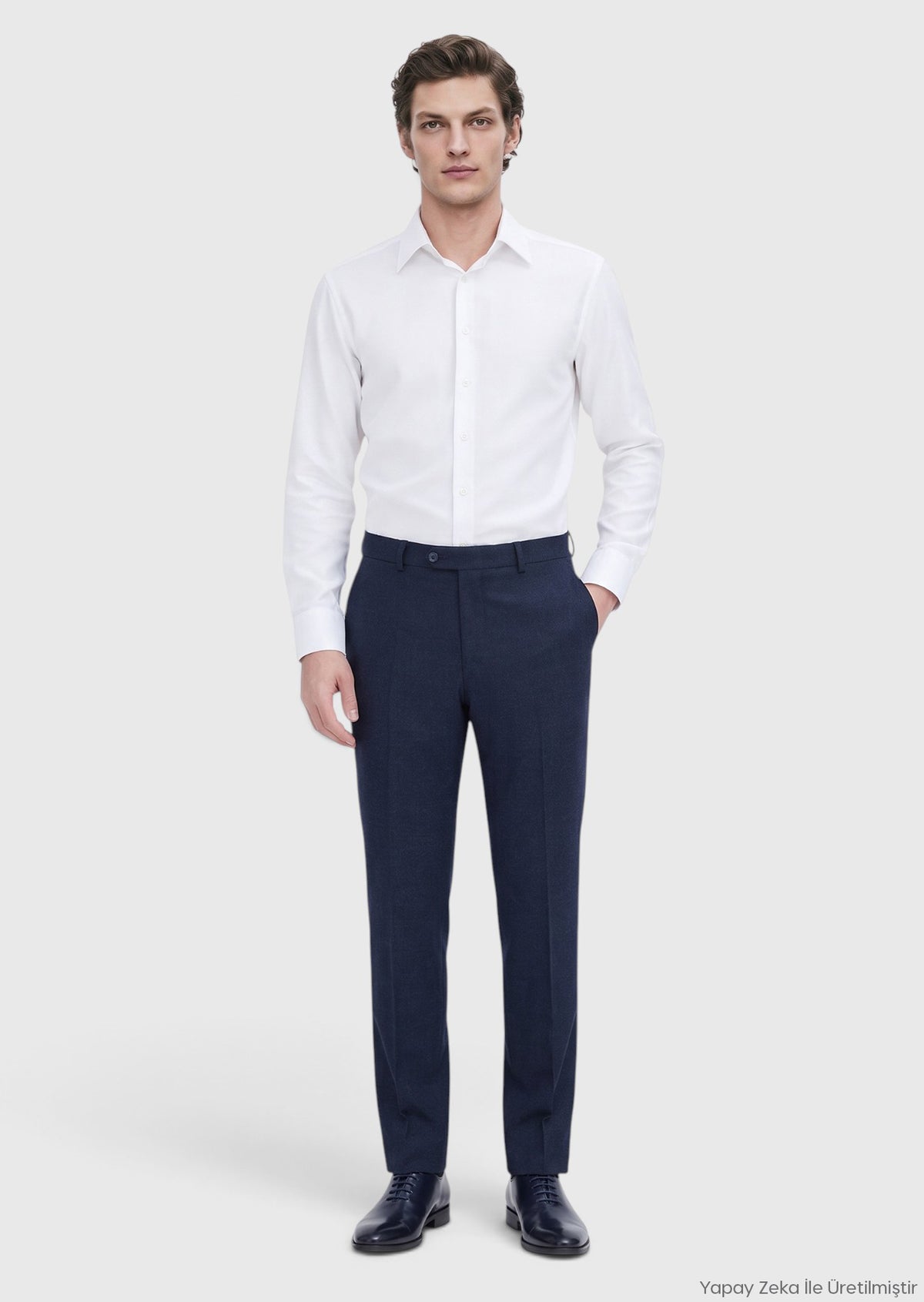 Lacivert Düz Dokuma Jogging Fit Casual Pantolon