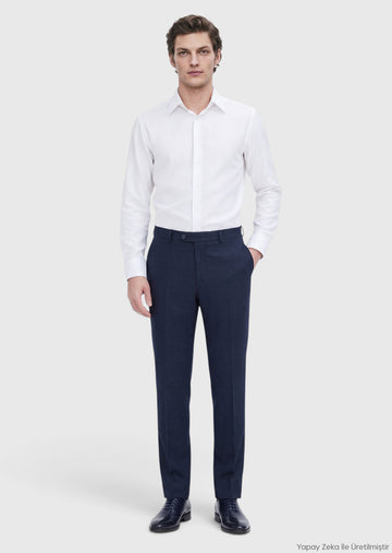 Lacivert Düz Dokuma Jogging Fit Casual Pantolon