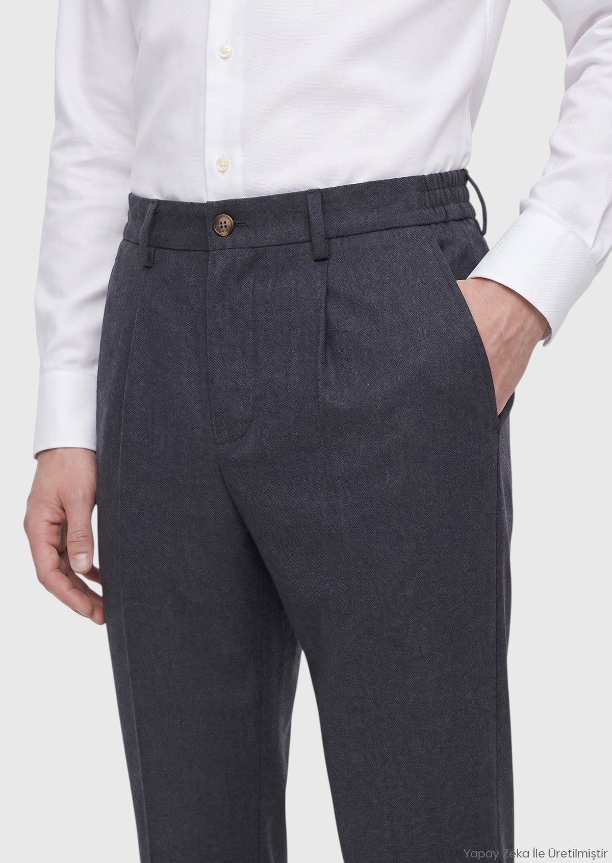Antrasit Düz Dokuma Jogging Fit Casual Pantolon