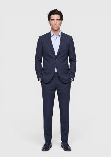Lacivert Mikro Modern Fit %100 Yün Takım Elbise