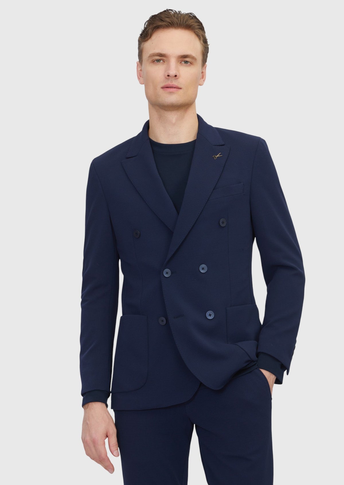 Lacivert Düz Comfort Fit Takım Elbise