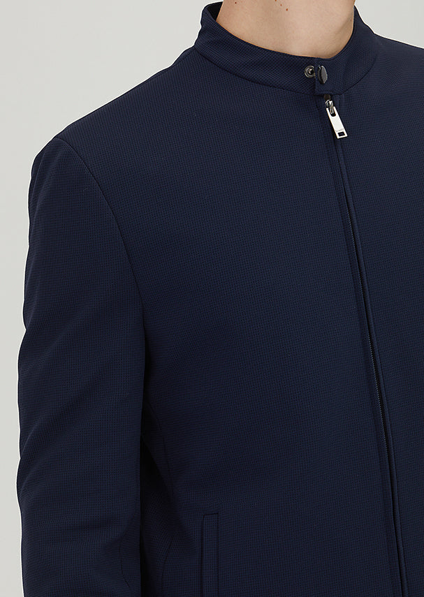 Lacivert Kareli Comfort Fit Örme Takım Elbise