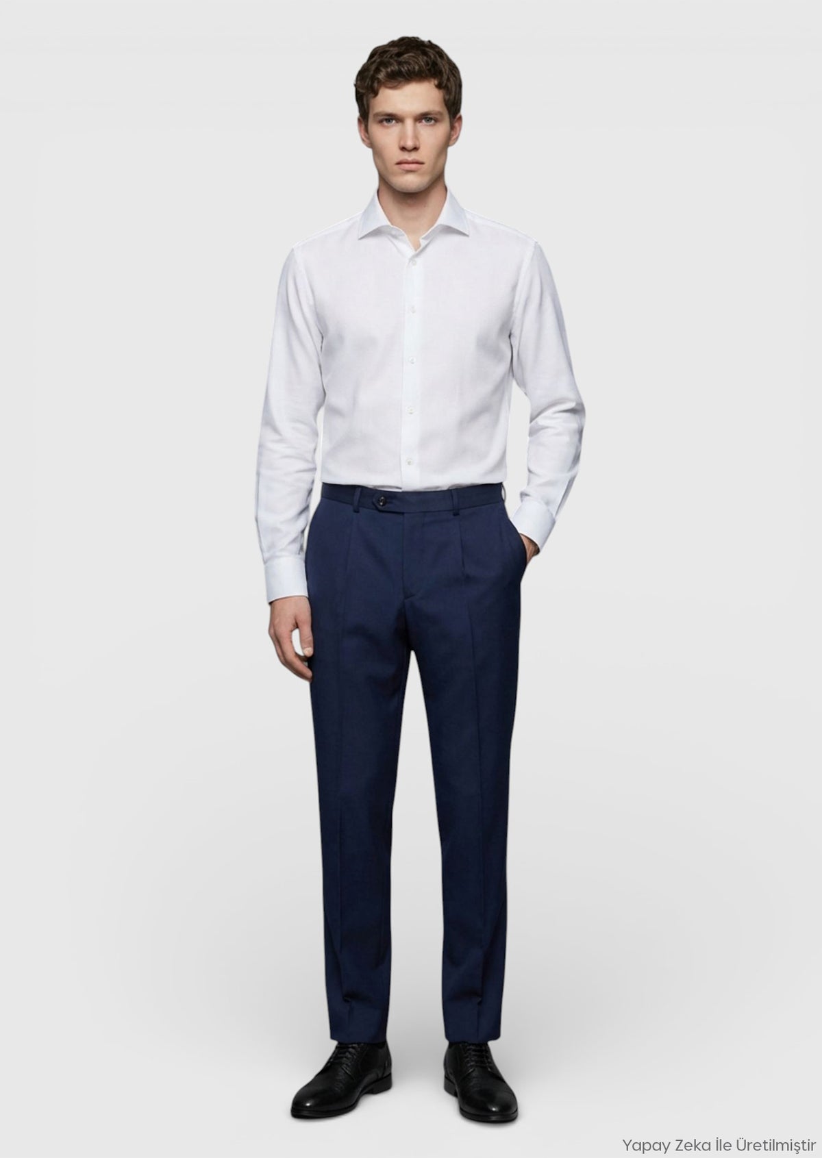 Saks Düz Kumaş Regular Fit Klasik %100 Yün Pantolon