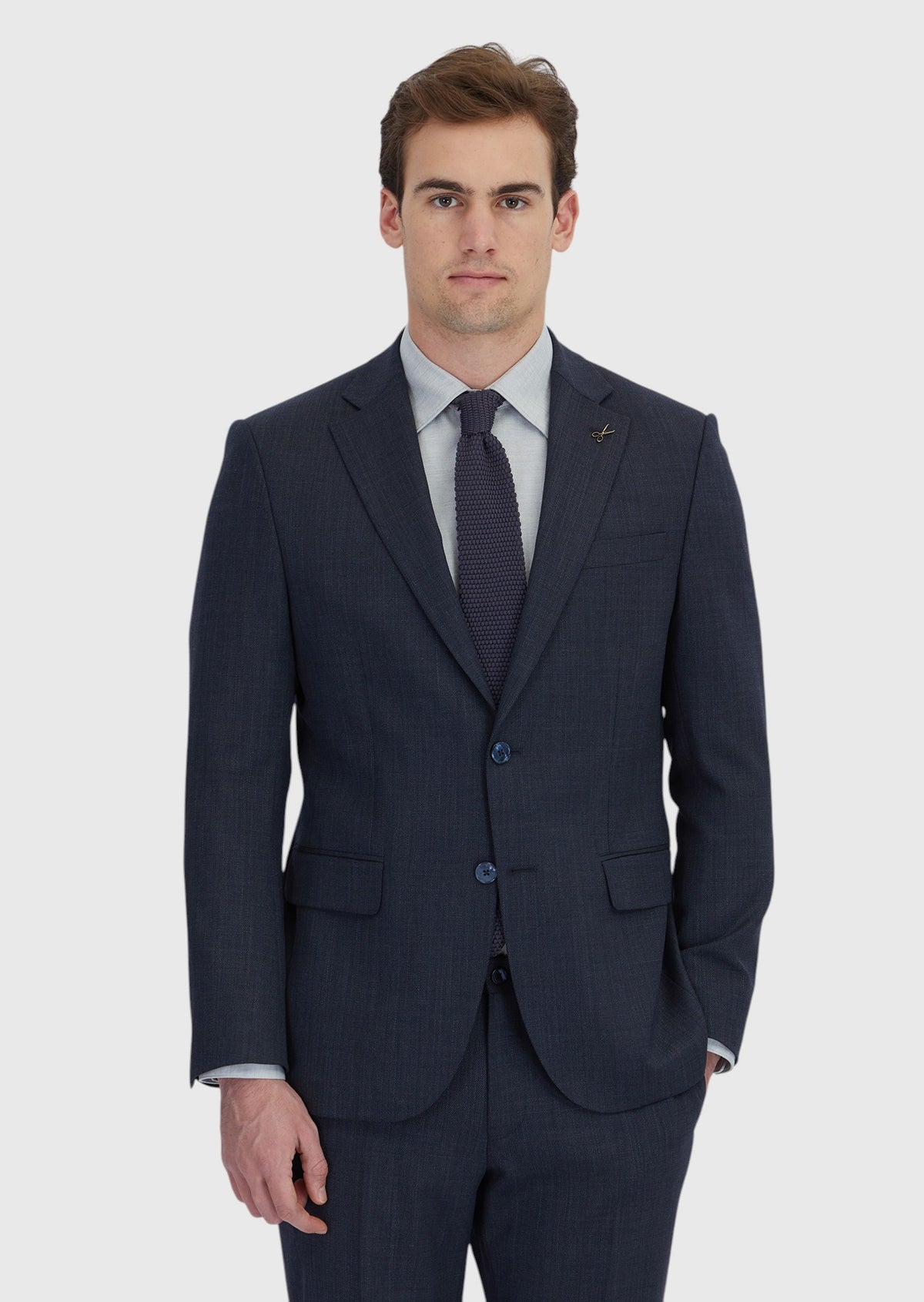 Lacivert Mikro Modern Fit Yün Karışımlı Takım Elbise
