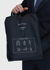 Koyu Lacivert Çizgili Modern Fit Yün Karışımlı Takım Elbise