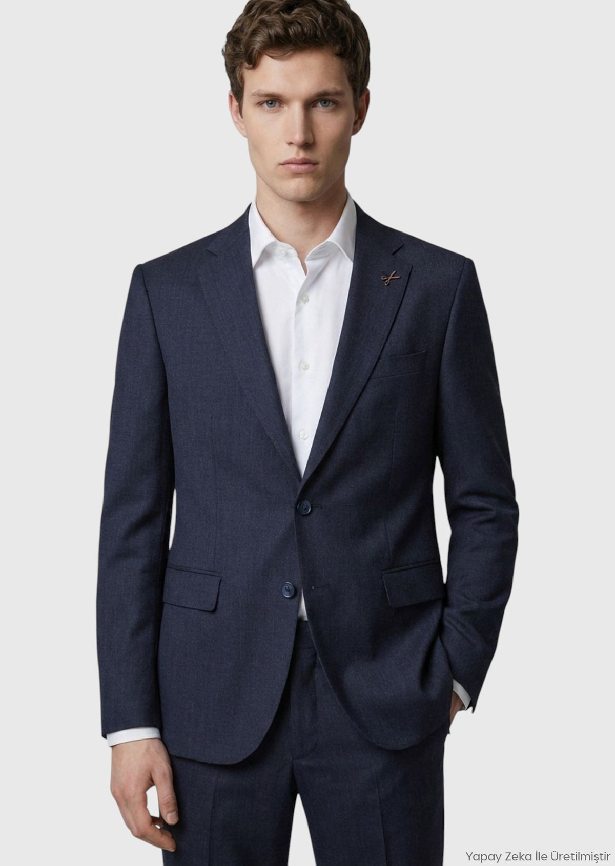 Antrasit Düz Modern Fit %100 Yün Takım Elbise