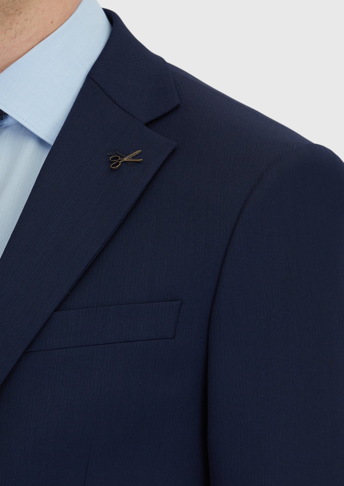 Lacivert Mikro Modern Fit Yün Karışımlı Takım Elbise