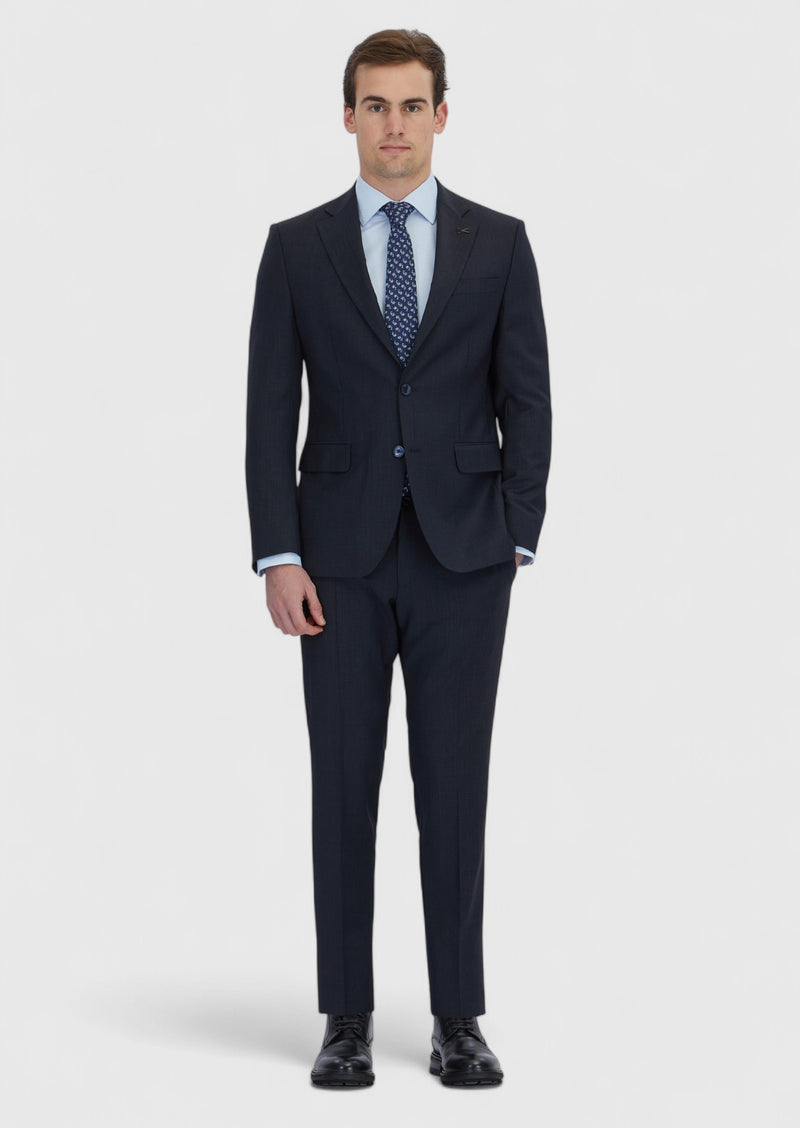 Lacivert Mikro Modern Fit Yün Karışımlı Takım Elbise