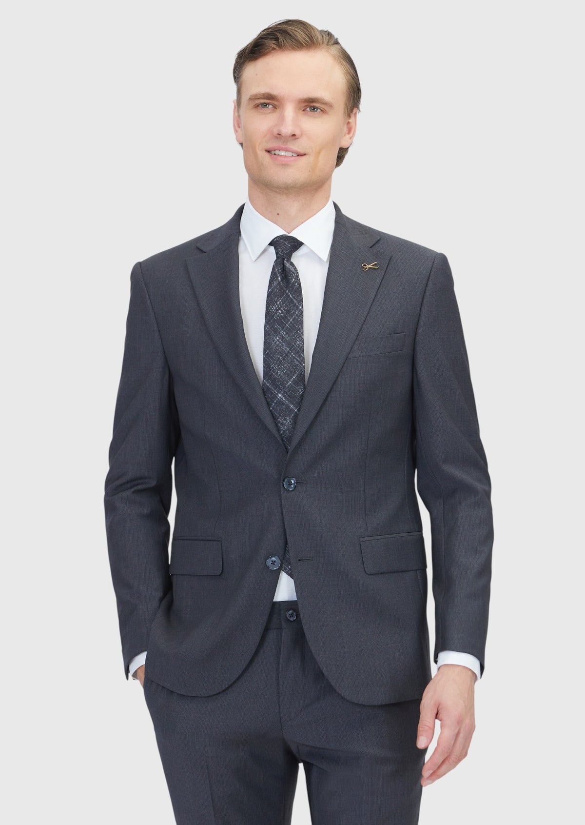 Antrasit Mikro Modern Fit Yün Karışımlı Takım Elbise