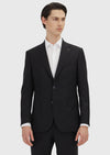 Siyah Çizgili Zeroweight Slim Fit %100 Yün Takım Elbise