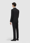 Siyah Çizgili Zeroweight Slim Fit %100 Yün Takım Elbise