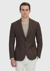 Kahverengi Desenli Zeroweight Slim Fit %100 Yün Ceket