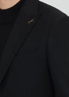 Siyah Shirt Shoulder Slim Fit Yün Karışımlı Ceket