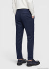 Açık Lacivert Desenli Dokuma Regular Fit Casual Yün Karışımlı Pantolon