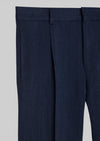 Açık Lacivert Desenli Dokuma Regular Fit Casual Yün Karışımlı Pantolon