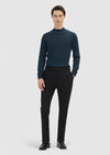 Siyah Dokuma Regular Fit Casual %100 Yün Pantolon