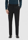 Siyah Dokuma Regular Fit Casual %100 Yün Pantolon