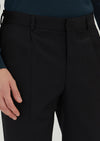Siyah Dokuma Regular Fit Casual %100 Yün Pantolon