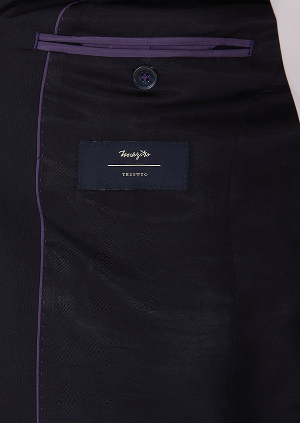 Açık Lacivert Baskılı Zeroweight Slim Fit Yün Karışımlı Takım Elbise