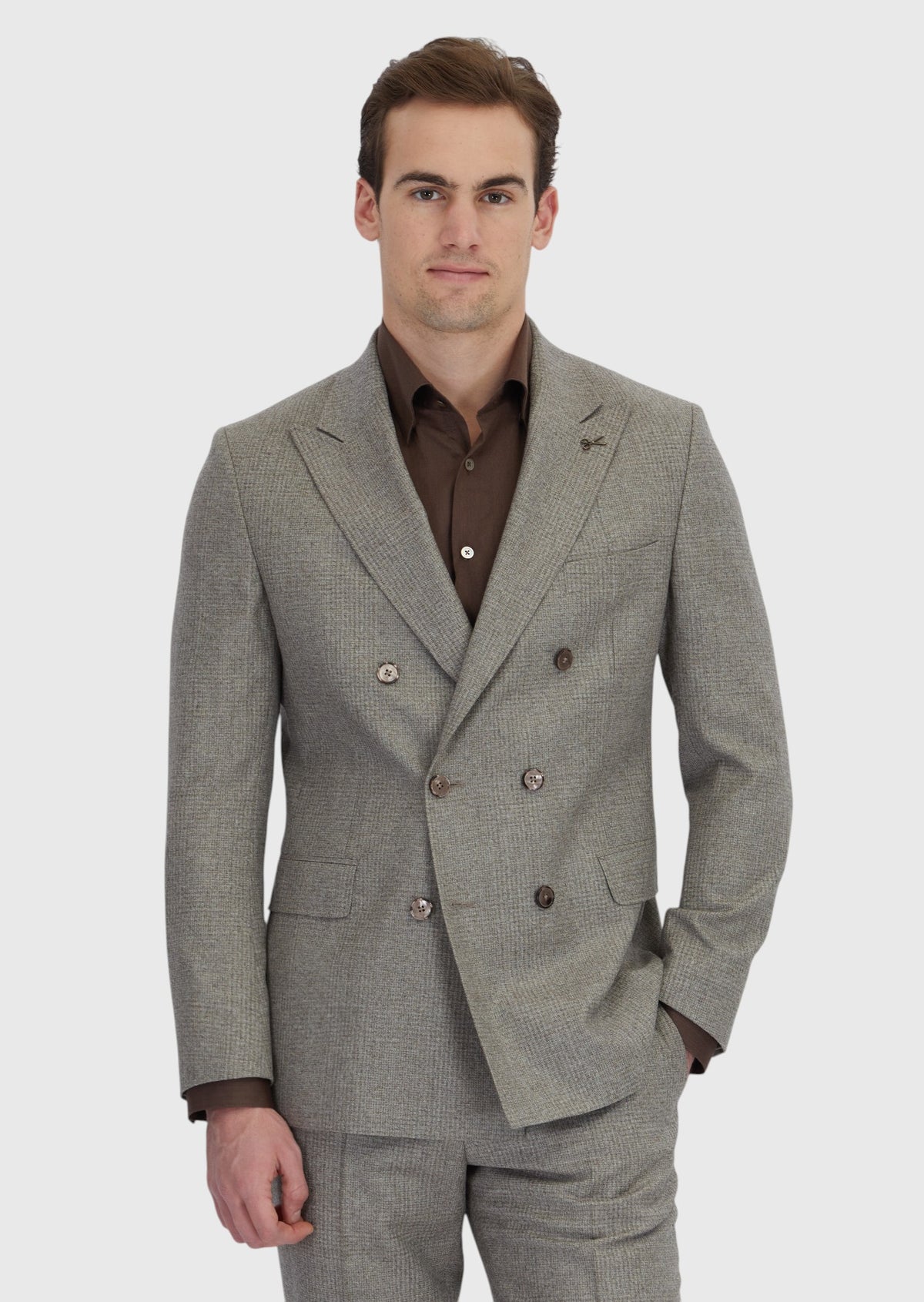 Light Mink Micro Zeroweight Slim Fit Wool Blended Suit