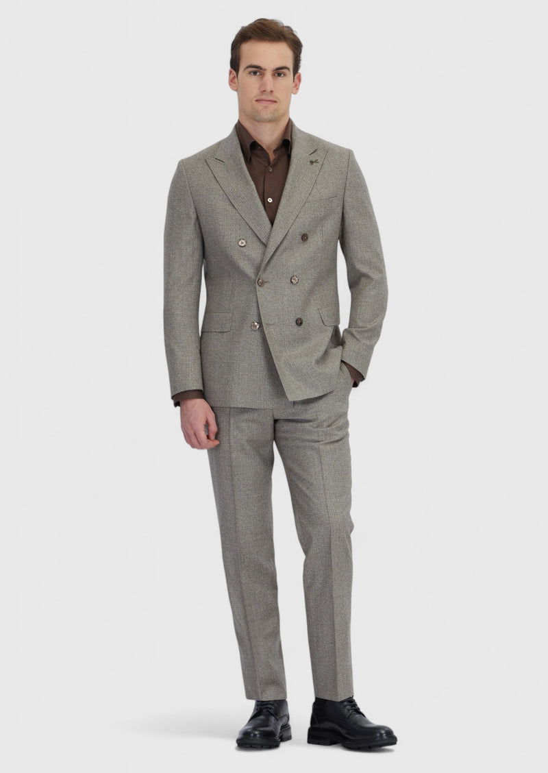 Açık Vizon Mikro Zeroweight Slim Fit %100 Yün Takım Elbise