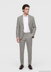 Açık Kahve Desenli Zeroweight Slim Fit %100 Yün Takım Elbise