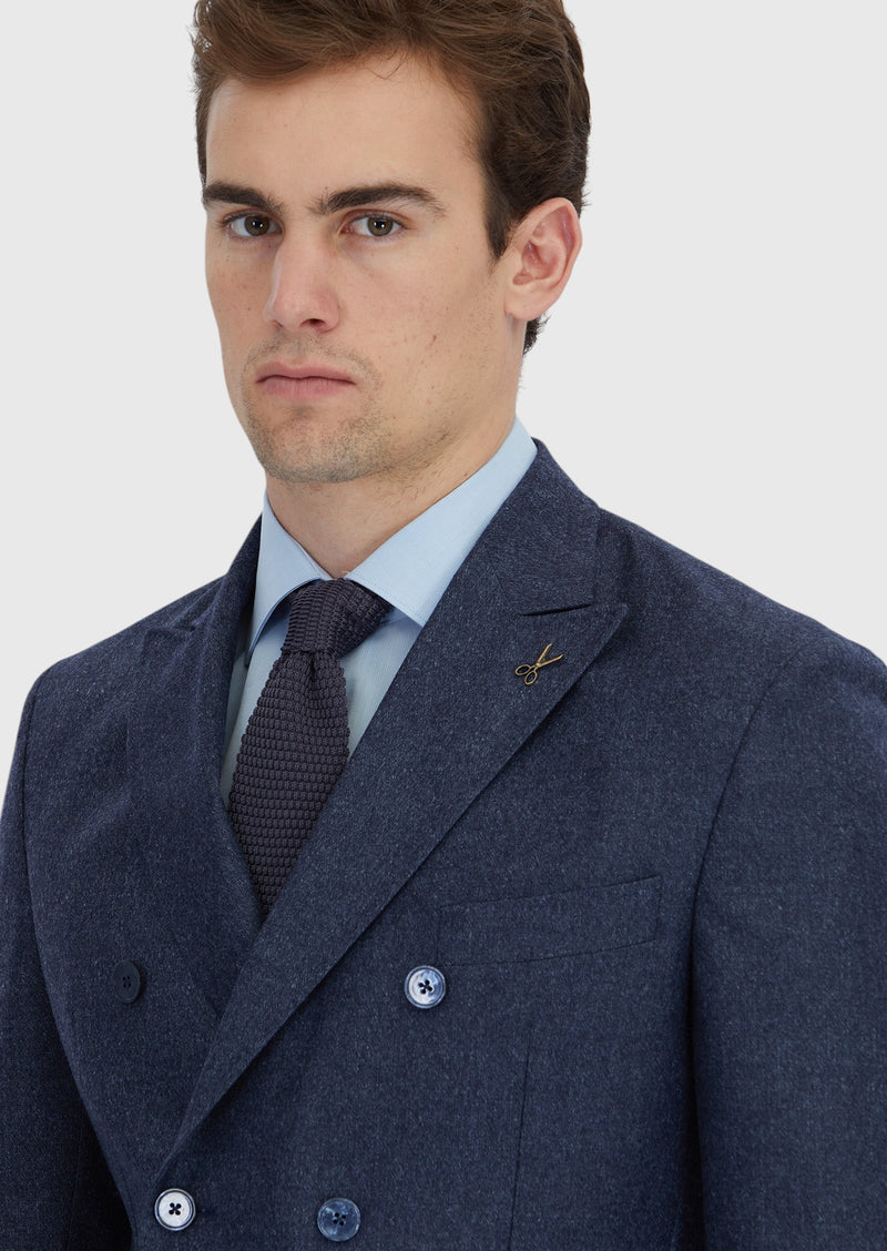 Lacivert Düz Zeroweight Slim Fit Yün Karışımlı Takım Elbise