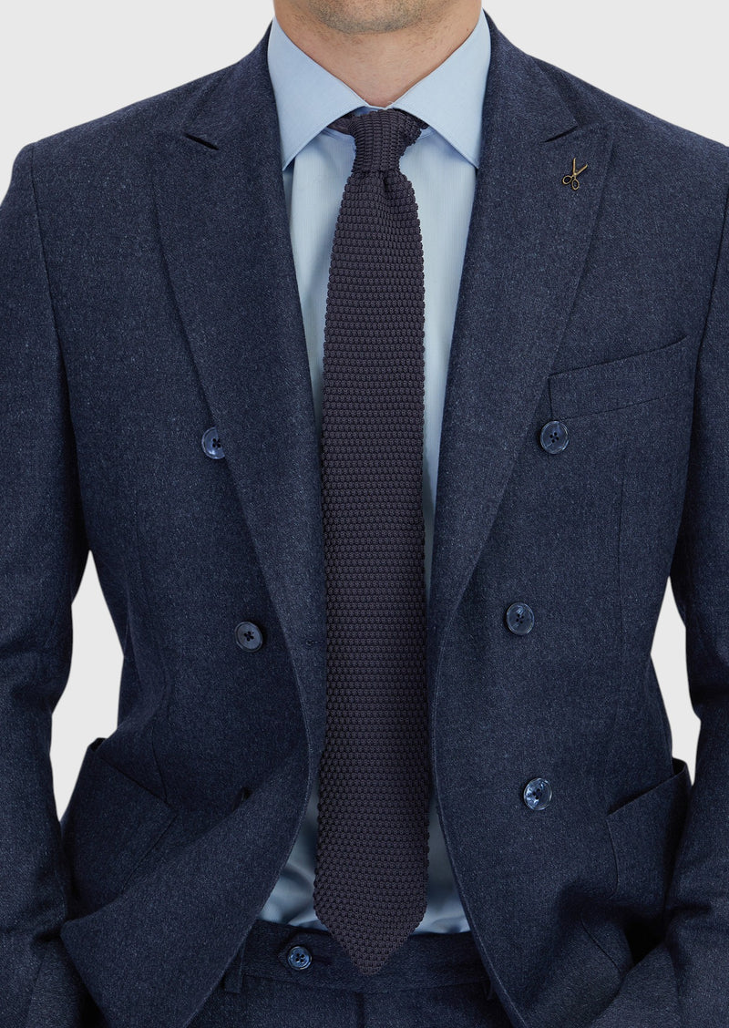 Lacivert Düz Zeroweight Slim Fit Yün Karışımlı Takım Elbise