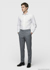 Gri Dokuma Regular Fit Casual %100 Yün Pantolon