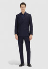 Lacivert Çizgili Zeroweight Slim Fit %100 Yün Takım Elbise