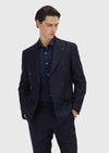 Lacivert Çizgili Zeroweight Slim Fit %100 Yün Takım Elbise
