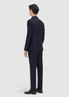 Lacivert Çizgili Zeroweight Slim Fit %100 Yün Takım Elbise