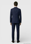 Lacivert Kareli Zeroweight Slim Fit %100 Yün Takım Elbise