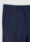 Lacivert Kareli Zeroweight Slim Fit %100 Yün Takım Elbise