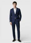 Lacivert Kareli Zeroweight Slim Fit %100 Yün Takım Elbise