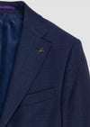 Lacivert Kareli Zeroweight Slim Fit %100 Yün Takım Elbise