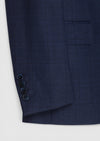 Lacivert Kareli Zeroweight Slim Fit %100 Yün Takım Elbise